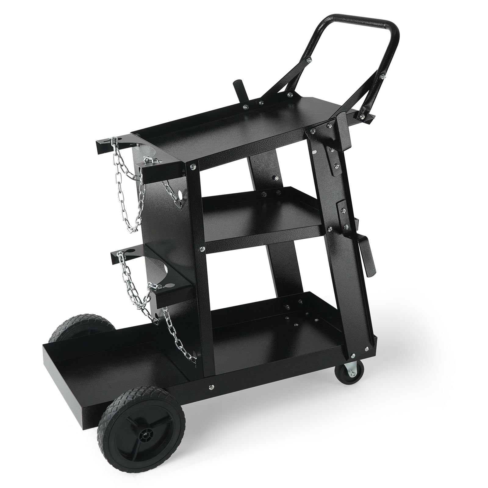 Heavy Duty Welding Cart With 3 Tiers And Swivel Wheels For Workshop_voghion.com